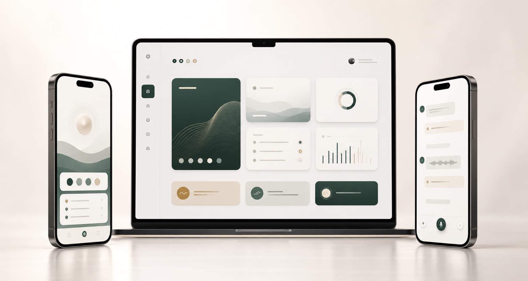 Abstract Aleyna AI product preview across laptop and mobile screens
